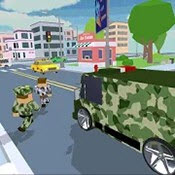 ܊Blocky Army City Rush Racer