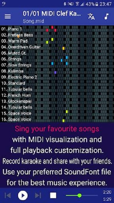MIDI Clef Karaoke PlayerOK v3.8.5׿