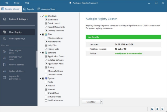 ϵy(tng)עԱ(Auslogics Registry Cleaner Professional) v8.5.0Z԰