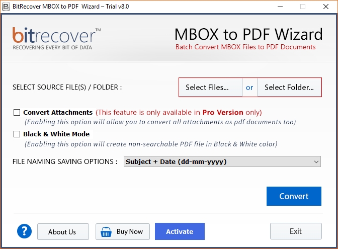 MBOXD(zhun)PDFʽD(zhun)QBitRecover MBOX to PDF Wizard v8.4 M(fi)