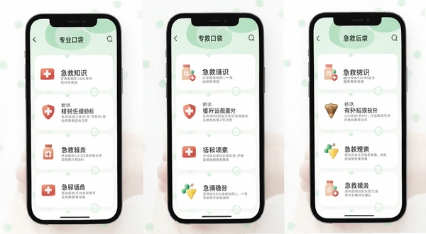 ���ȿڴ�Ӧ���ڲ�ҳ���ͼ��񣬻���չʾ�ֻ���Ļ����������ļ���֪ʶ��Ƭ��ÿ�ſ�Ƭ����Сͼ��ͱ������֣�����Ϊ�ɾ��İ�ɫ����ǳ��ɫ��׺���������רҵҽ�ƿ����ʸУ��ʺ�Booguģ������