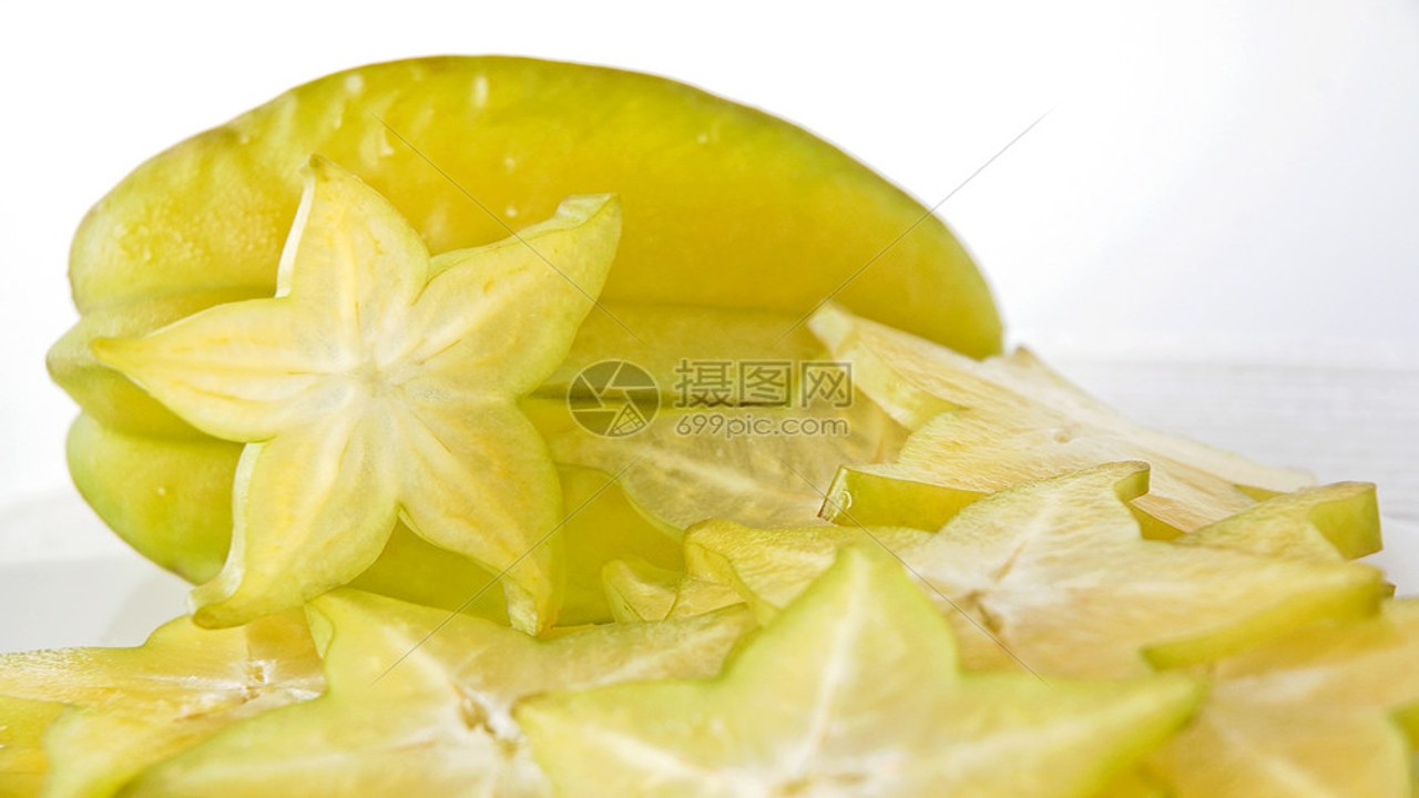 星果切片后内部果肉特写