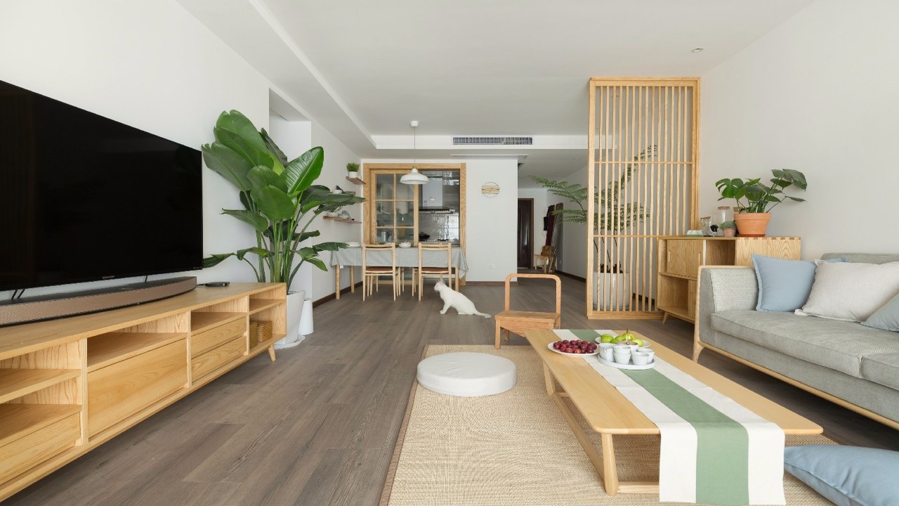 一木林家具整体风格展示及客厅卧室实景效果图,体现品牌质感与搭配效果