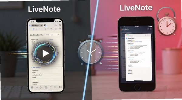 LiveNote Ӧ�������ٶȶԱ�ʾ��ͼ�����Ϊ��ͨ�ʼ��������ض������Ҳ�Ϊ LiveNote ˲�����༭���棬��������ٶ�������ʱ��Ԫ�أ�ͻ������