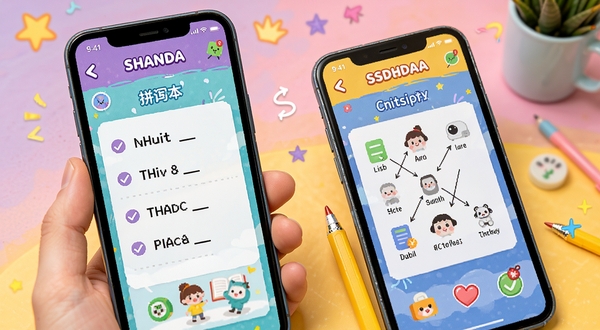 ���ʱ���ά�ȸ�ϰģʽ���棬�ֻ���Ļ��ͬʱչʾƴд��պ�����ѡ���������ͣ�ɫ���������ã�ѧϰ��ΧŨ��