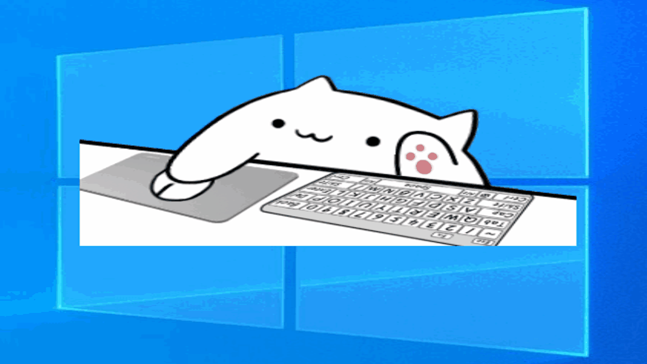 BongoCat电脑版桌面宠物 整体效果展示 敲击键盘动画