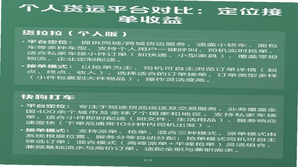 货运司机接单软件对比