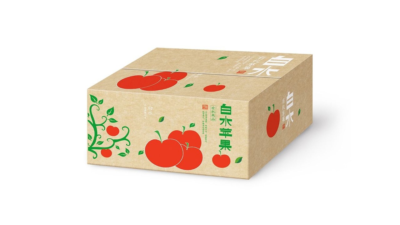 渭团团渭南苹果包装特写