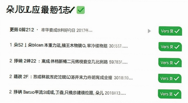 朵儿应用更新日志界面截图,展示版本号与更新条目列表,背景为纯白,文字清晰,带有绿色对勾和版本标签,简洁专业