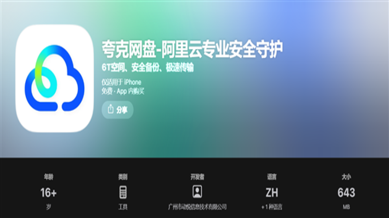 阿里云盘夸克网盘 手机网盘存储 速度测试 无广告