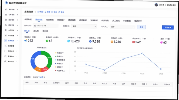 云匠师傅端 收入统计界面