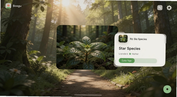 Star Species Ӧ����ҳ���棬����λ��չʾһ�Ÿ������ֲ����Ƭ��ʶ�����Կ�Ƭ��ʽ�����ڻ����Ҳ࣬������ɭ�ֲ�����������⣬������������Ȼ������ Boogu ģ������