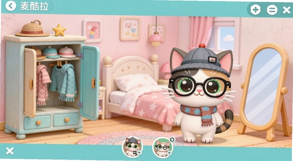 ����������г��ﻻװ����չʾ��һֻ��ͨСè���Ų�ͬñ�ӡ�Χ�����۾����Ա����¹�;��ӣ������Ƿ�ɫ���ң�����ͼ�����������ɰ�����