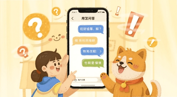 �����û��ʴ𳡾��廭���ֻ���Ļ��ʾ�ʴ�Ի�����Χ���ʺź͸�̾��ͼ�꣬����Ϊ����ɫ��ܰɫ���������û�������Χ