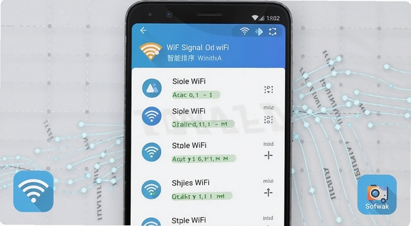 ����WiFiһ��ֱ������������չʾ����������Ϊ��׿�ֻ���Ļ��д����Ļ�ڳ��ֶ��WiFi�ȵ㰴�ź�ǿ��������б����������Ƽ���ʶ����������Ϊ����ɫ��������������������ͻ������ɸѡ������ĿƼ��У����������Ա�ƽ��ͼ����ʽ�����ڻ������