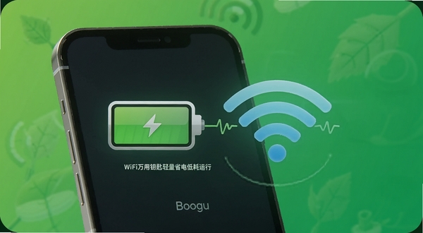 WiFi����Կ������ʡ��ͺ����и���ͼ������չʾ�ֻ����ͼ����WiFi�ź�ͼ���г���棬����Ϊ��ɫ�������⣬ͻ���͹����볤�������ԣ�����Booguģ������