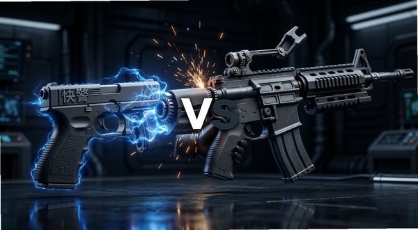 �쾯VS����ǹ�������ι�����д��һ����ǹ����ɫ������Ч����չ�����һ�����Ͳ�ǹ��ǹ���л�е�����ת�������ǰ�ɫʵ���һ����������з���⣬��������ͻ������˲��Ļ𻨺�����Ч����3D��Ⱦ���ϸ�ڷḻ