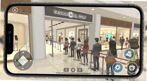 Fashion Mall Story �������ֻ���Ļ�����еĻ��棬չʾ�̳�һ����ڴ��˿��Ŷӽ���ĳ���������Ϊ��������װ�Σ������·������ⰴ����ʾ������������ֱ��