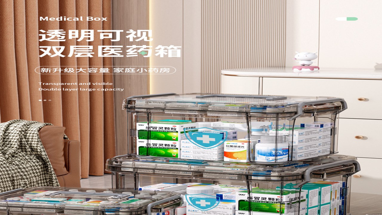 急救口袋 内部收纳 透明网格 分区设计 药品分类 细节展示
