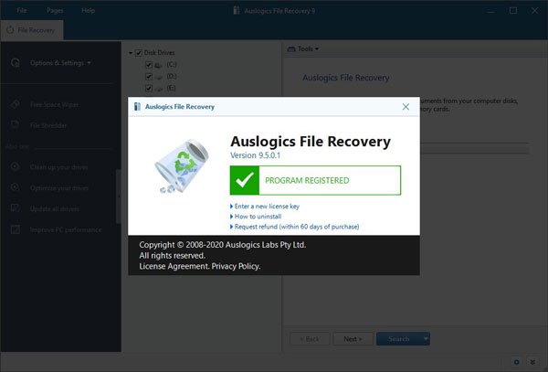 Auslogics File Recovery 12中文完整版运行截图