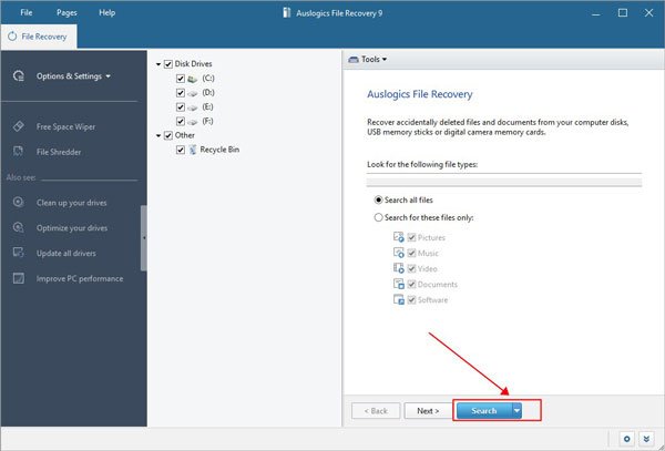 Auslogics File Recovery 12中文完整版运行截图