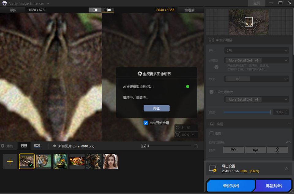Aiarty Image Enhancer 3.14中文完整版运行截图