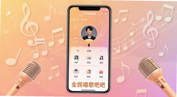 ȫ�񳪸������������ȫòչʾ����������λ�÷����ֻ���Ļ����Ļ����ʾȫ�񳪸�ɵ�K������ҳ����������Ϊ���ůɫ�����������⽥�䣬��׺��������˷�Ԫ�أ��������������죬����Booguģ������