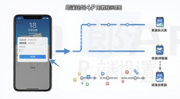 ��Ϫ��̳APPʹ�ý̳�ʾ��ͼ������չʾ�ֻ���Ļ�ڰ�װȨ�����ý�����APP��ҳ�Աȣ���������Ϊ���Ĳ���ָ��������ͼ�꣬����������ֱ�ۣ�ͻ����������