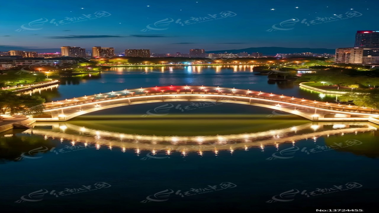 看秀洲石拱桥夜景 蓝色调 氛围感摄影