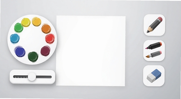 ����painting����������չʾ������������һ��ɾ��İ�ɫ���������������Բ�ε�ɫ�̺ʹ�ϸ���ڻ��飬�Ҳ�����������Ǧ�ʡ����˱ʡ���Ƥ�����ֱ�ˢͼ�꣬��������͵�ǳ�ҽ��䣬��������ˬ��Լ���ʺϰ�׿�ֻ�����չʾ��ϸ����������Ӱ���