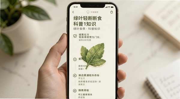 ��Ҷ���ʳ����֪ʶҳ�棬�ֻ���Ļ��ʾ�ʴ��б�����Ҷ��ͼ������Ϊů��ɫ�������Ű����ʣ����氲���׶�