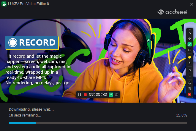 ACDSee Luxea Video Editor 8中文免费版运行截图