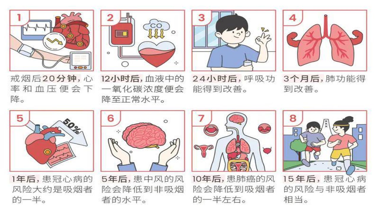 轻快戒烟 心态调整 长期保持 健康生活方式 插画
