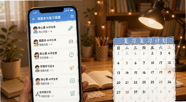 ������Aiѧ���˴��Ȿ�븴ϰ���ѽ��棬�ֻ���Ļչʾ�����б��͸�ϰ�ƻ�����������Ϊ��ܰ���鷿������ͻ��ѧϰ��������