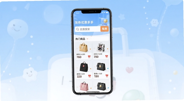 ��ȯ�Żݶ�������������ͼ���ֻ���Ļ������ʾ�Ż�ȯ�������������Ʒ�Ƽ��б�������Ϊǳ��ɫ���乺�������񣬻������������ʺ�Booguģ������