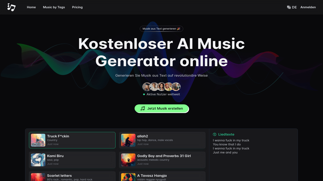 AIMusic音乐平台 歌单推荐 搜索功能 使用体验截图