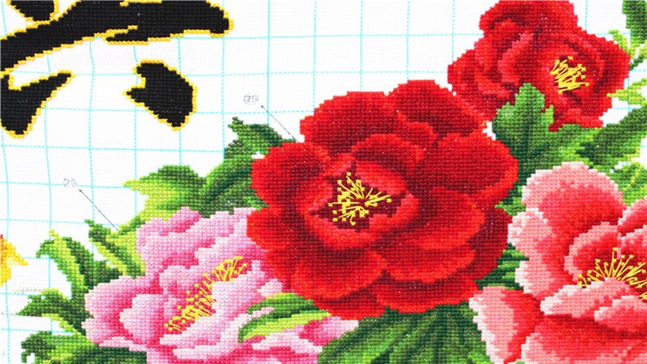 十字绣成品高清绣库应用效果 绣库