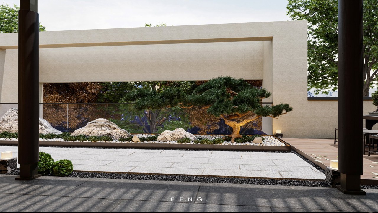 云木屋完工后的内部装修效果与外部景观搭配展示