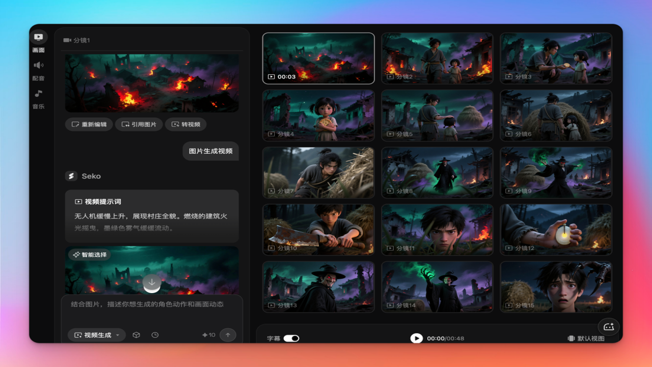 AI漫剧光速创作剪辑节奏示意图
