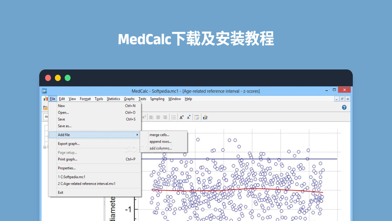 MedCalc 24中文完整版 统计图表输出效果与设置界面展示