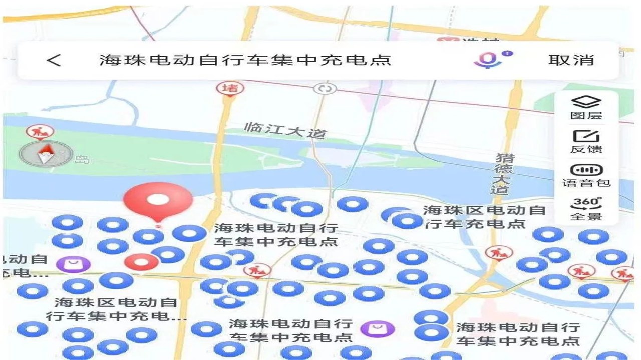 附近电动车充电 地图查询界面 充电桩分布图