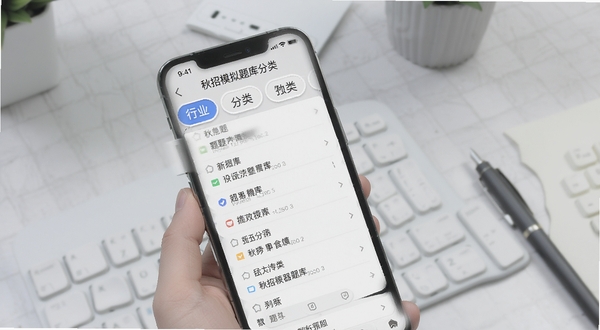 ����ģ������������棬�ֻ���Ļ�г�����ҵ�����ǩ����Ŀ�б�������Ϊ����ɫ��������������ɾ�����