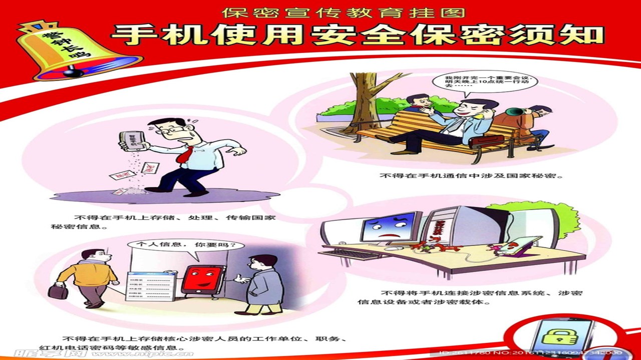 智能手机使用中的保密防范措施示意图