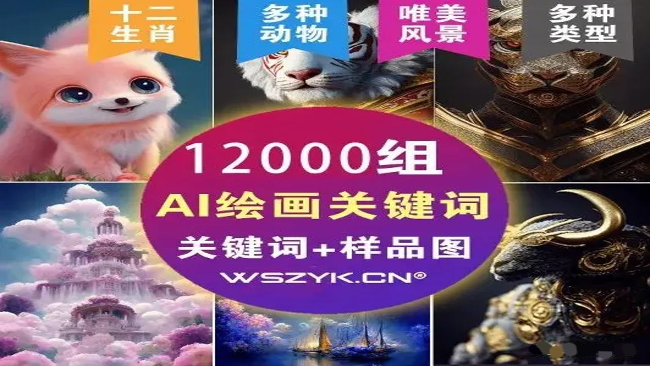AI绘画提示词编写技巧,展示如何组合主体环境与风格参数,提升出图质量的实操案例
