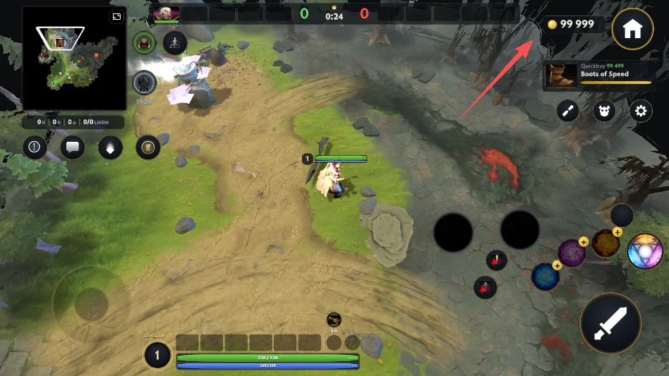刀塔2移动版无限金币版运行截图
