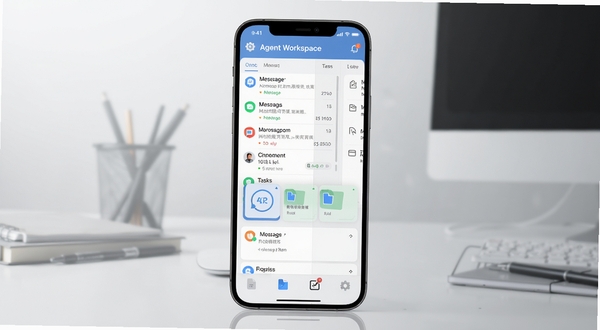 Agent Workspace ���ܹ���̨Ӧ�ý���ȫòչʾ���ֻ���Ļ������ʾ��Ϣ�б�������Ƭ���ļ������������ϲ��֣�����Ϊǳ�ҽ���칫���滷���������������񣬹�����ͣ�ͻ��Ӧ��ͼ�����������θ�