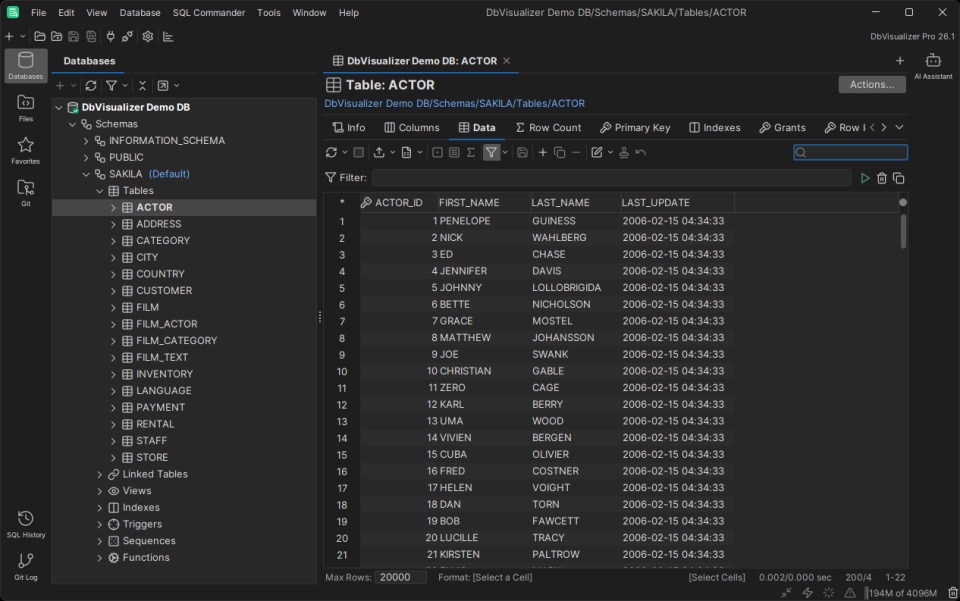 DbVisualizer 26.2.4中文完整版运行截图