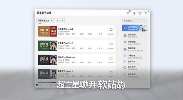 超星助手软件主界面全貌展示,居中构图,浅色背景,界面包含课程列表与功能入口,整体风格简洁清爽,适合软件下载站预览图使用