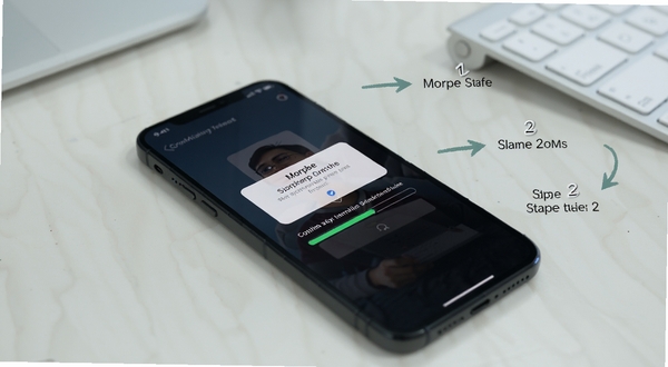 Morphe 新手操作界面示意图,手机屏幕显示权限授予弹窗与存储扫描进度条,旁边有简洁的步骤标注箭头,背景为浅色办公桌面,整体风格清晰易懂