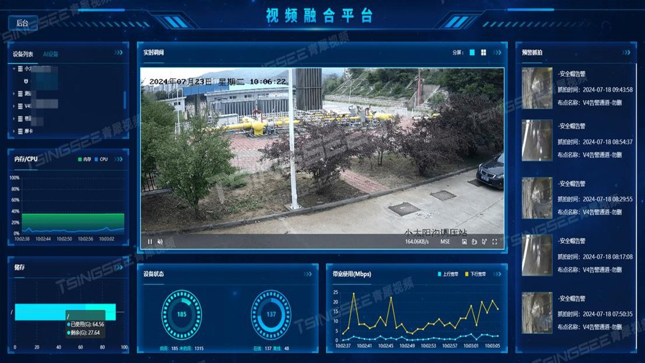 山东移动智慧云眼监控系统界面展示